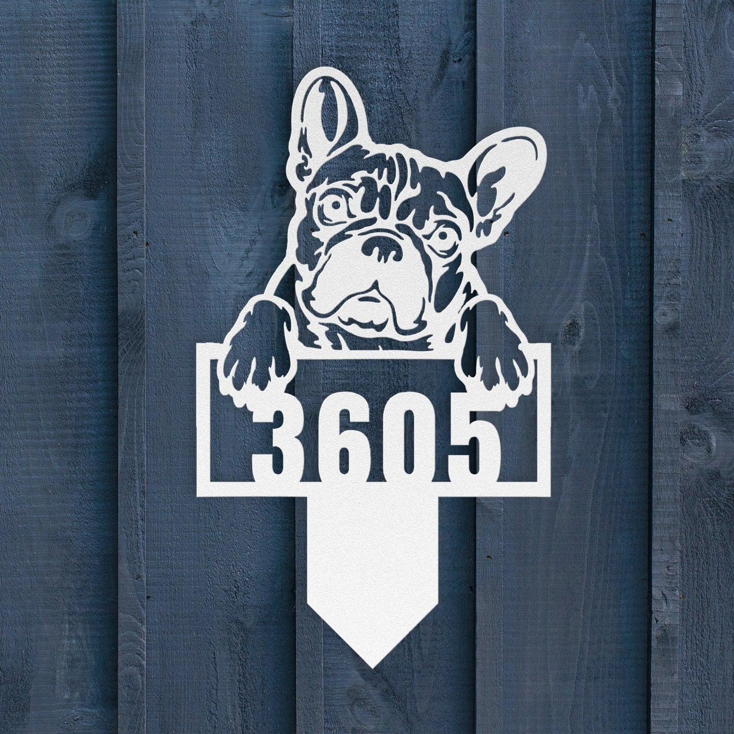Cute French Bulldog Metal Lawn Sign - BullyBellyMetal Sign