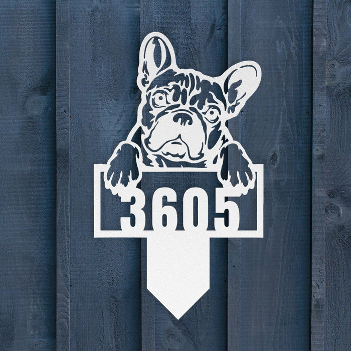 Cute French Bulldog Metal Lawn Sign - BullyBellyMetal Sign