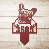 Cute French Bulldog Metal Lawn Sign - BullyBellyMetal Sign
