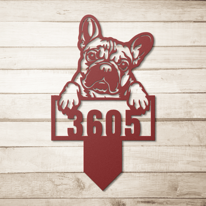 Cute French Bulldog Metal Lawn Sign - BullyBellyMetal Sign
