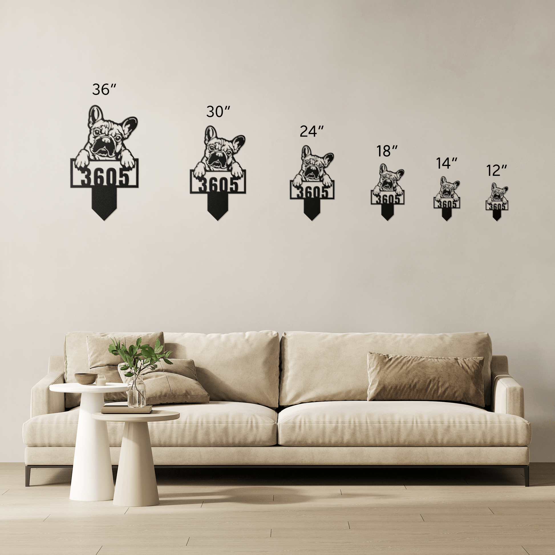 Cute French Bulldog Metal Lawn Sign - BullyBellyMetal Sign