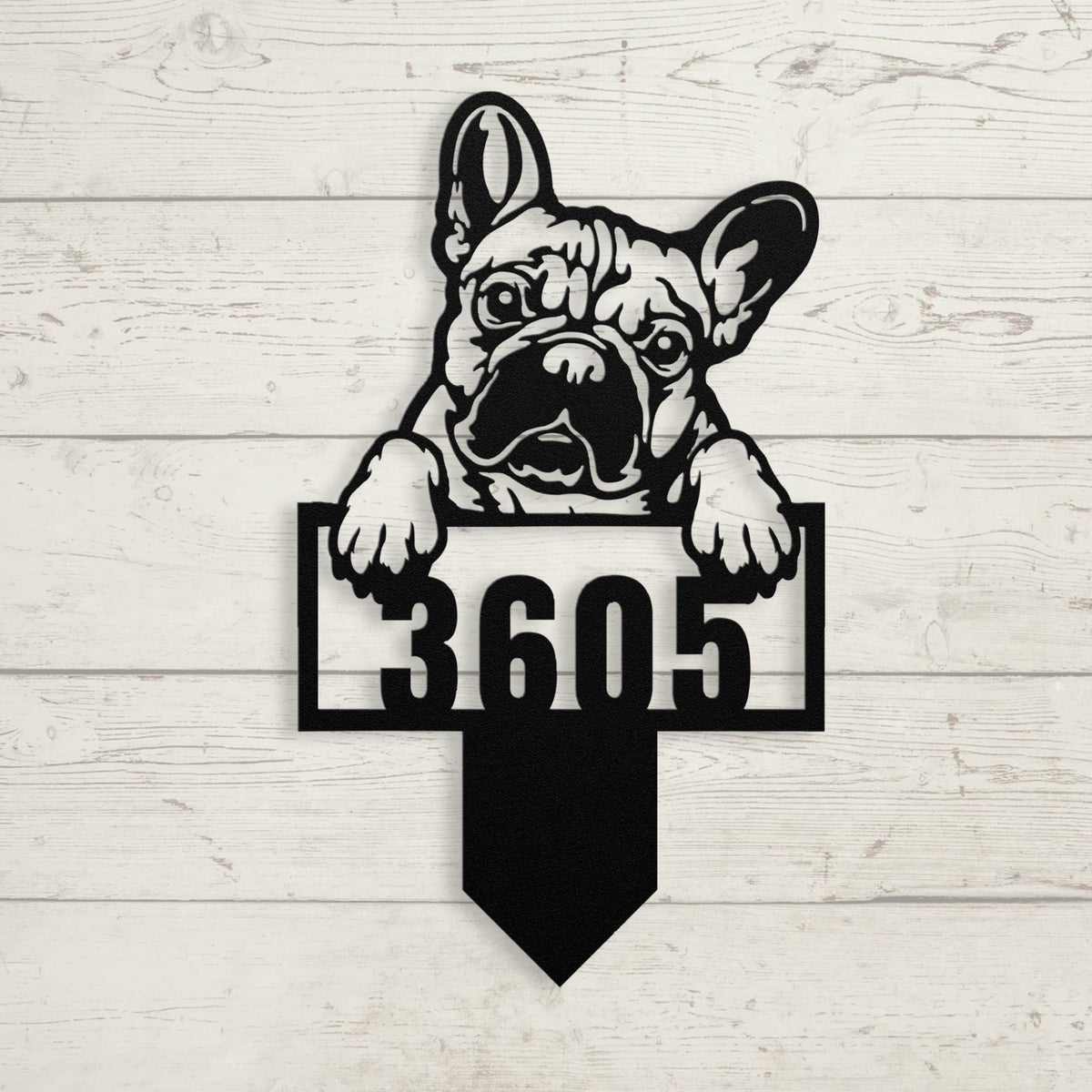 Cute French Bulldog Metal Lawn Sign - BullyBellyMetal Sign