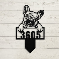 Cute French Bulldog Metal Lawn Sign - BullyBellyMetal Sign