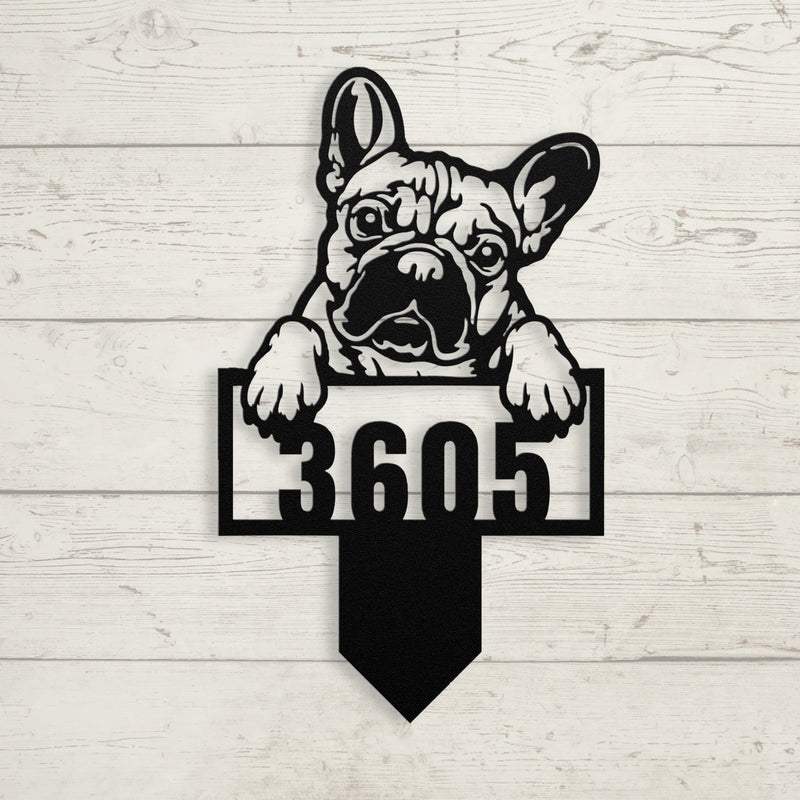 Cute French Bulldog Metal Lawn Sign - BullyBellyMetal Sign