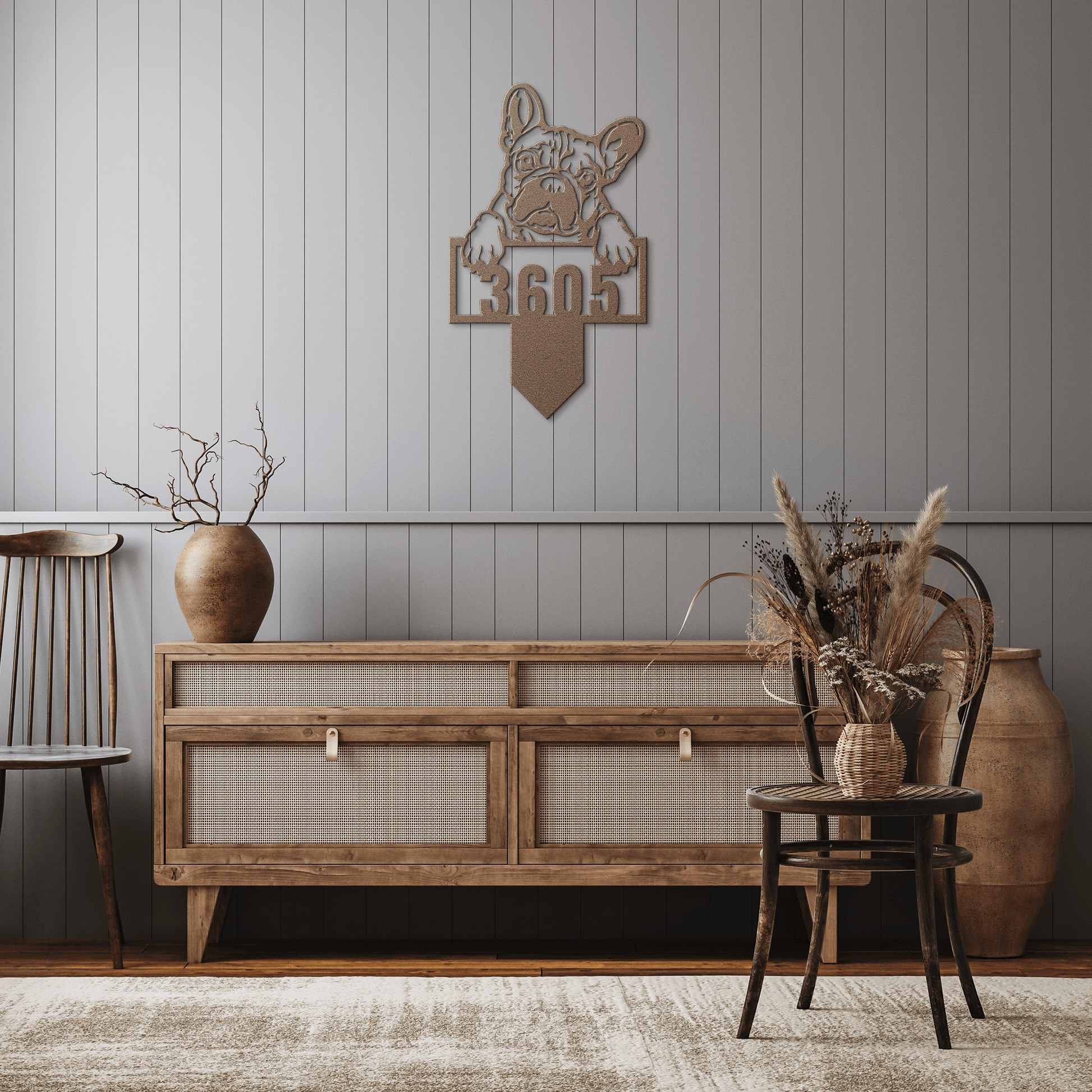 Cute French Bulldog Metal Lawn Sign - BullyBellyMetal Sign