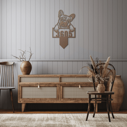 Cute French Bulldog Metal Lawn Sign - BullyBellyMetal Sign