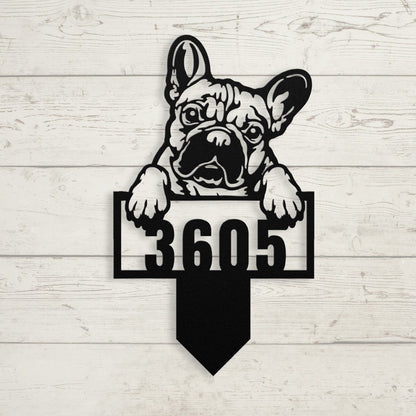 Cute French Bulldog Metal Lawn Sign - BullyBellyMetal Sign