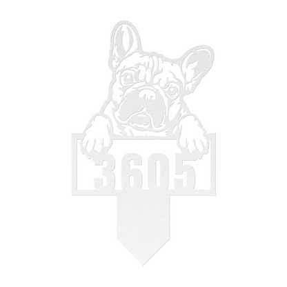 Cute French Bulldog Metal Lawn Sign - BullyBellyMetal Sign