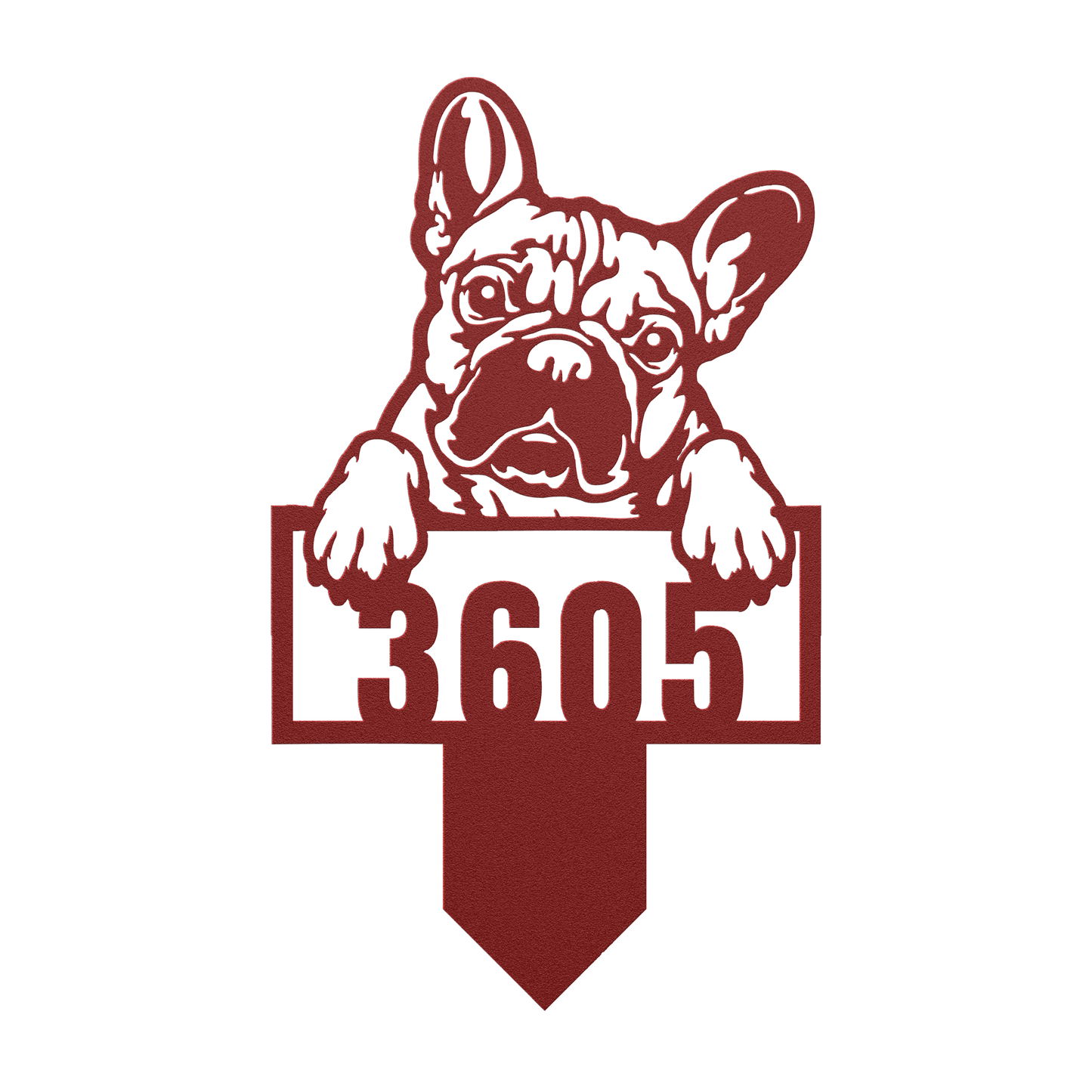 Cute French Bulldog Metal Lawn Sign - BullyBellyMetal Sign