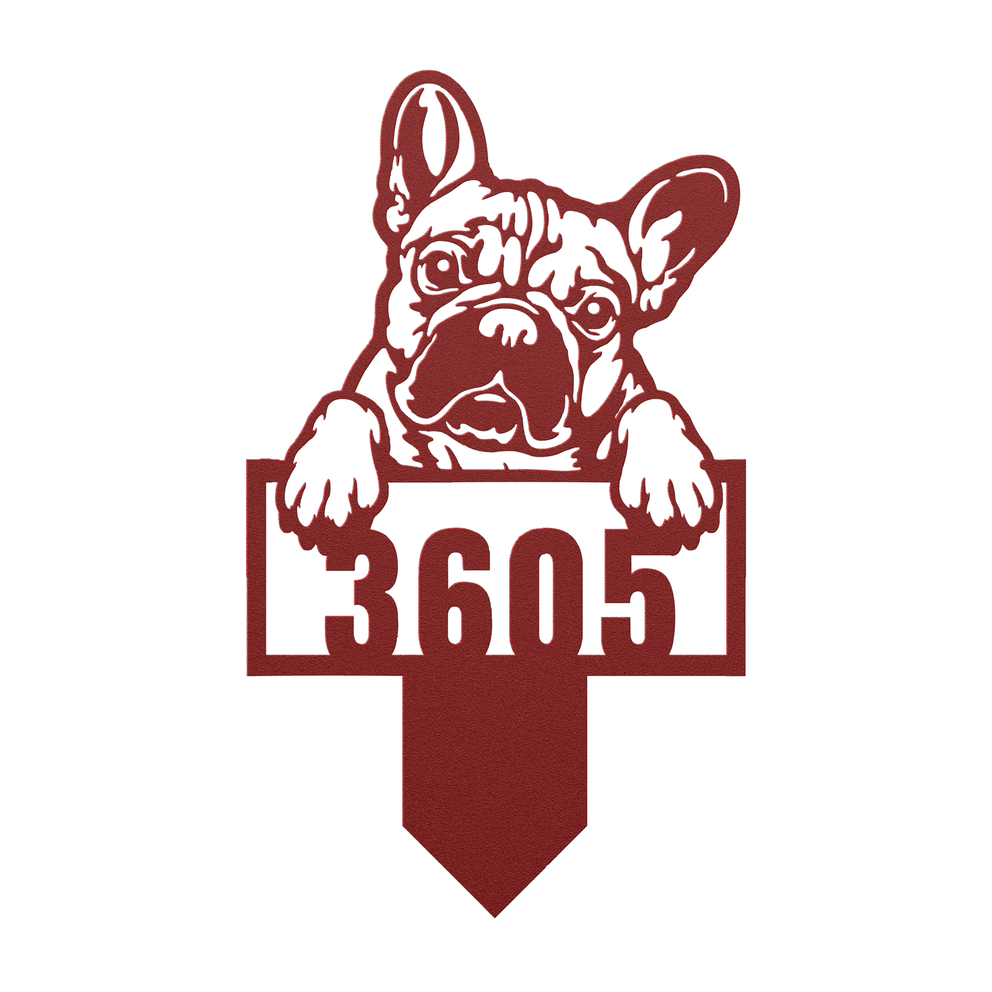 Cute French Bulldog Metal Lawn Sign - BullyBellyMetal Sign