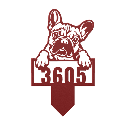 Cute French Bulldog Metal Lawn Sign - BullyBellyMetal Sign