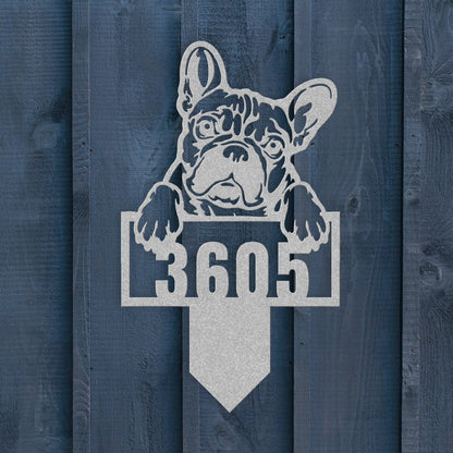 Cute French Bulldog Metal Lawn Sign - BullyBellyMetal Sign