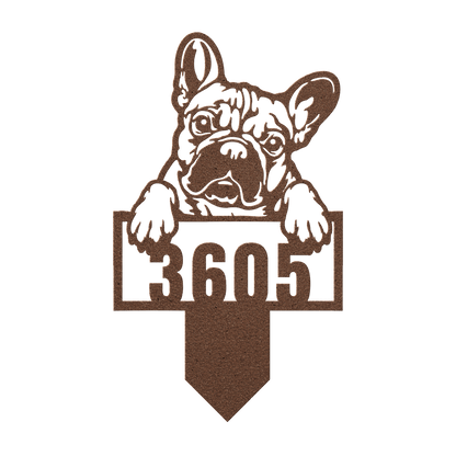 Cute French Bulldog Metal Lawn Sign - BullyBellyMetal Sign