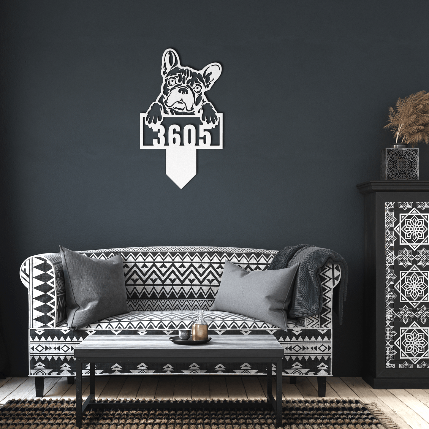Cute French Bulldog Metal Lawn Sign - BullyBellyMetal Sign