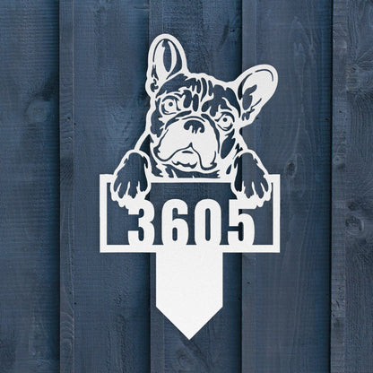 Cute French Bulldog Metal Lawn Sign - BullyBellyMetal Sign