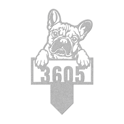 Cute French Bulldog Metal Lawn Sign - BullyBellyMetal Sign