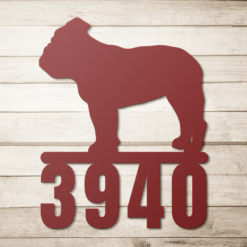 Destination English Bulldog Home Metal Porch Sign - BullyBellyMetal Sign