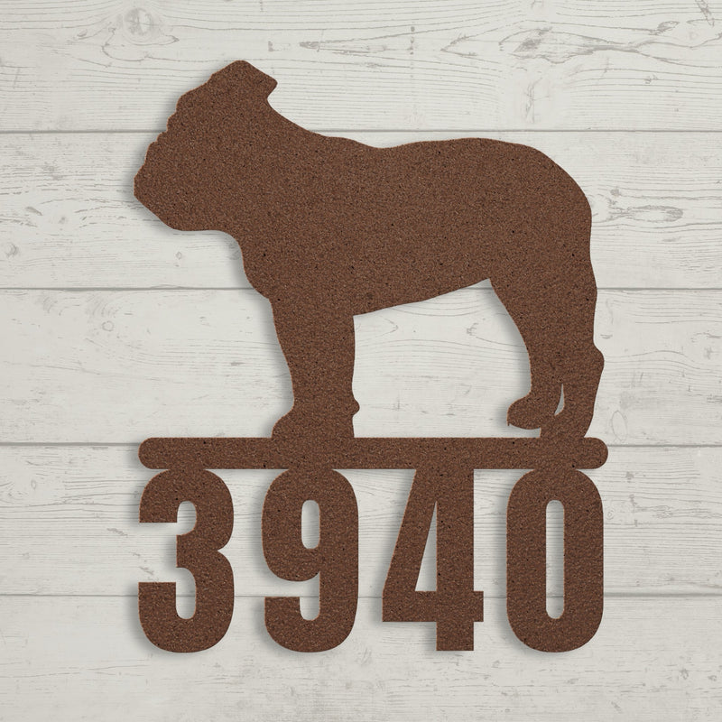 Destination English Bulldog Home Metal Porch Sign - BullyBellyMetal Sign