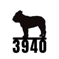 Destination English Bulldog Home Metal Sign - BullyBellyEnglish Bulldog House Number