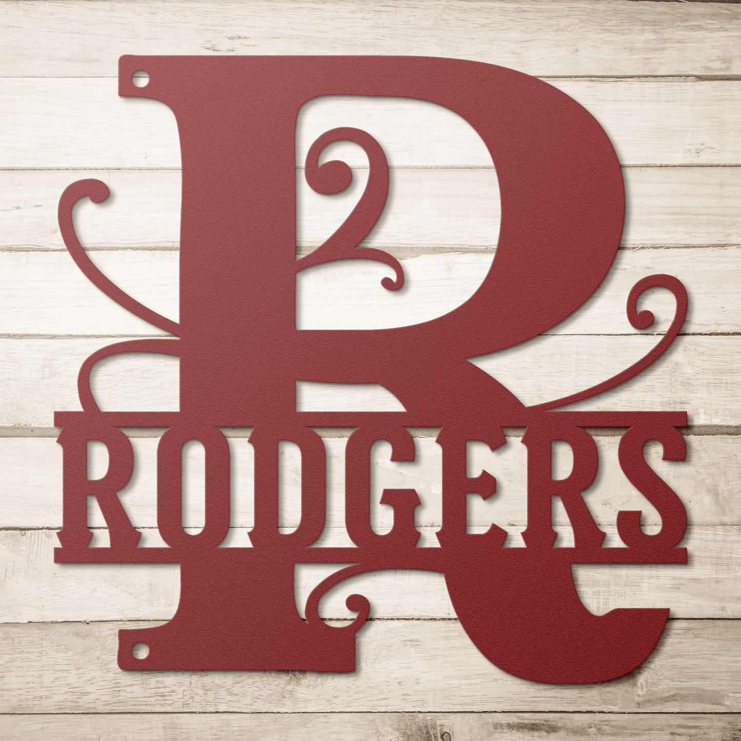 Elegant Split Letter Monogram Metal Sign – Personalized Family Name Wall Art for Front Door & Porch Décor - BullyBellyMetal Sign