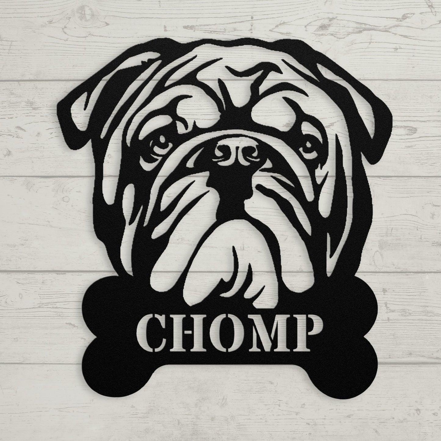 English Bulldog Bistro - Food Bowl Metal Sign - BullyBellyMetal Sign