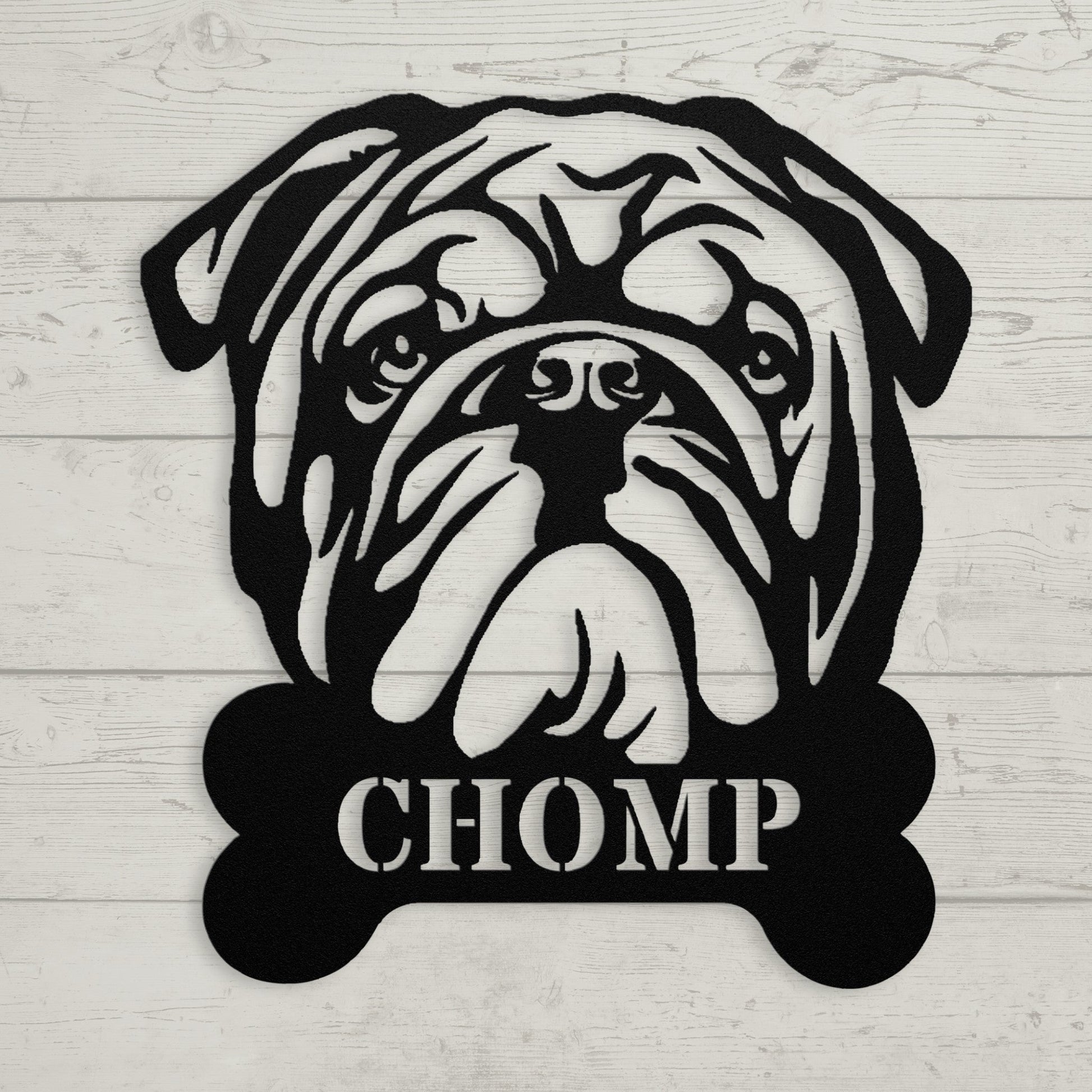 English Bulldog Bistro - Food Bowl Metal Sign - BullyBellyMetal Sign