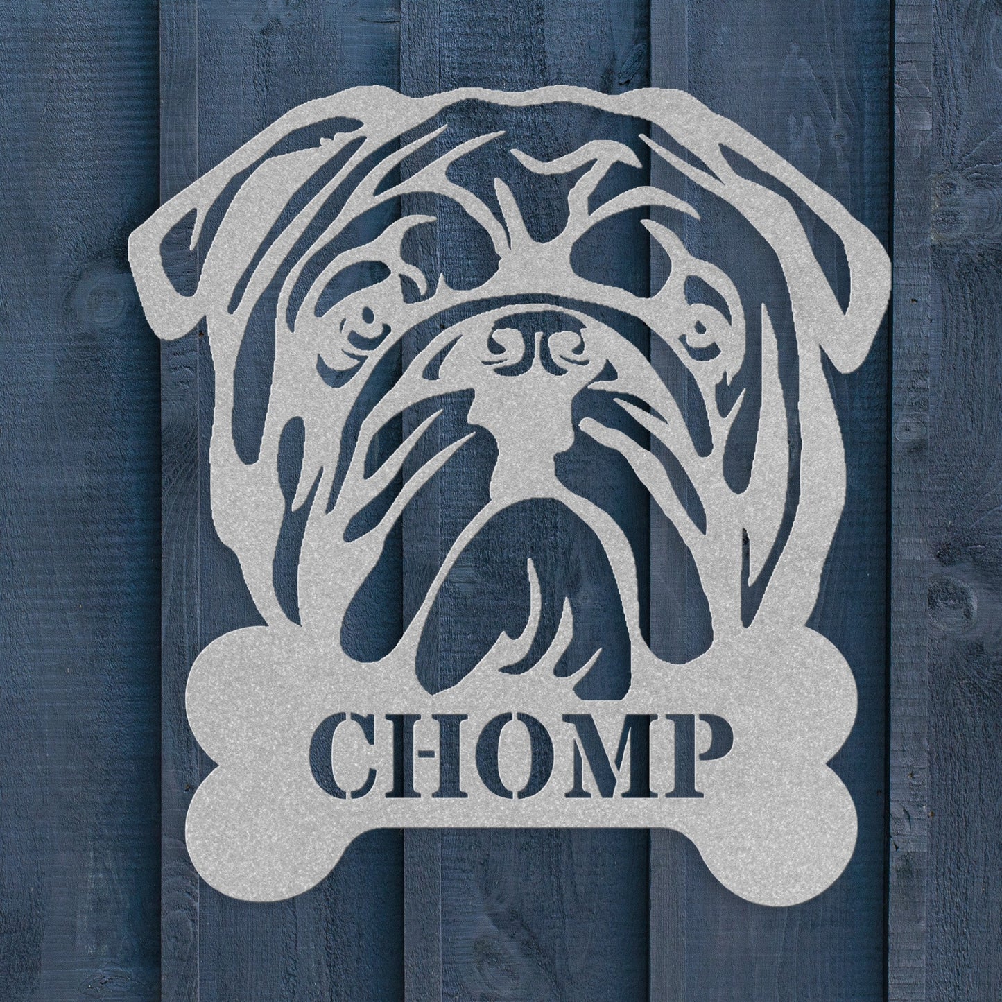 English Bulldog Bistro - Food Bowl Metal Sign - BullyBellyMetal Sign