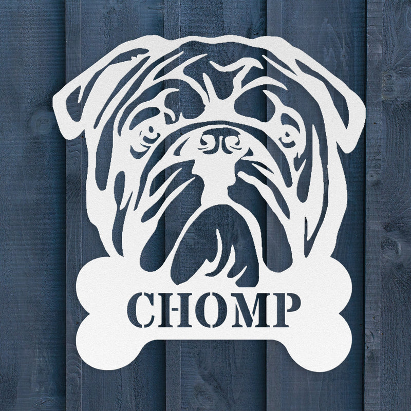 English Bulldog Bistro - Food Bowl Sign - BullyBellyMetal Sign