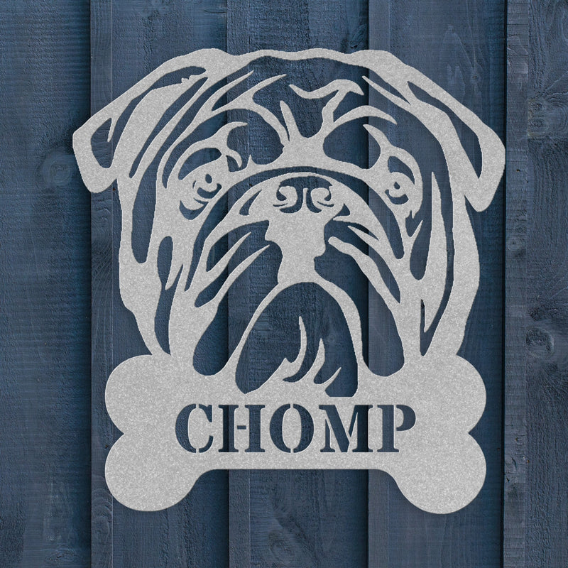 English Bulldog Bistro - Food Bowl Sign - BullyBellyMetal Sign
