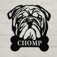 English Bulldog Bistro - Food Bowl Sign - BullyBellyMetal Sign