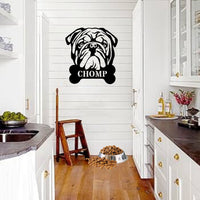 English Bulldog Bistro - Food Bowl Sign - BullyBellyMetal Sign