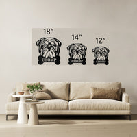 English Bulldog Bistro - Metal Food Bowl Sign - BullyBellyWall Art