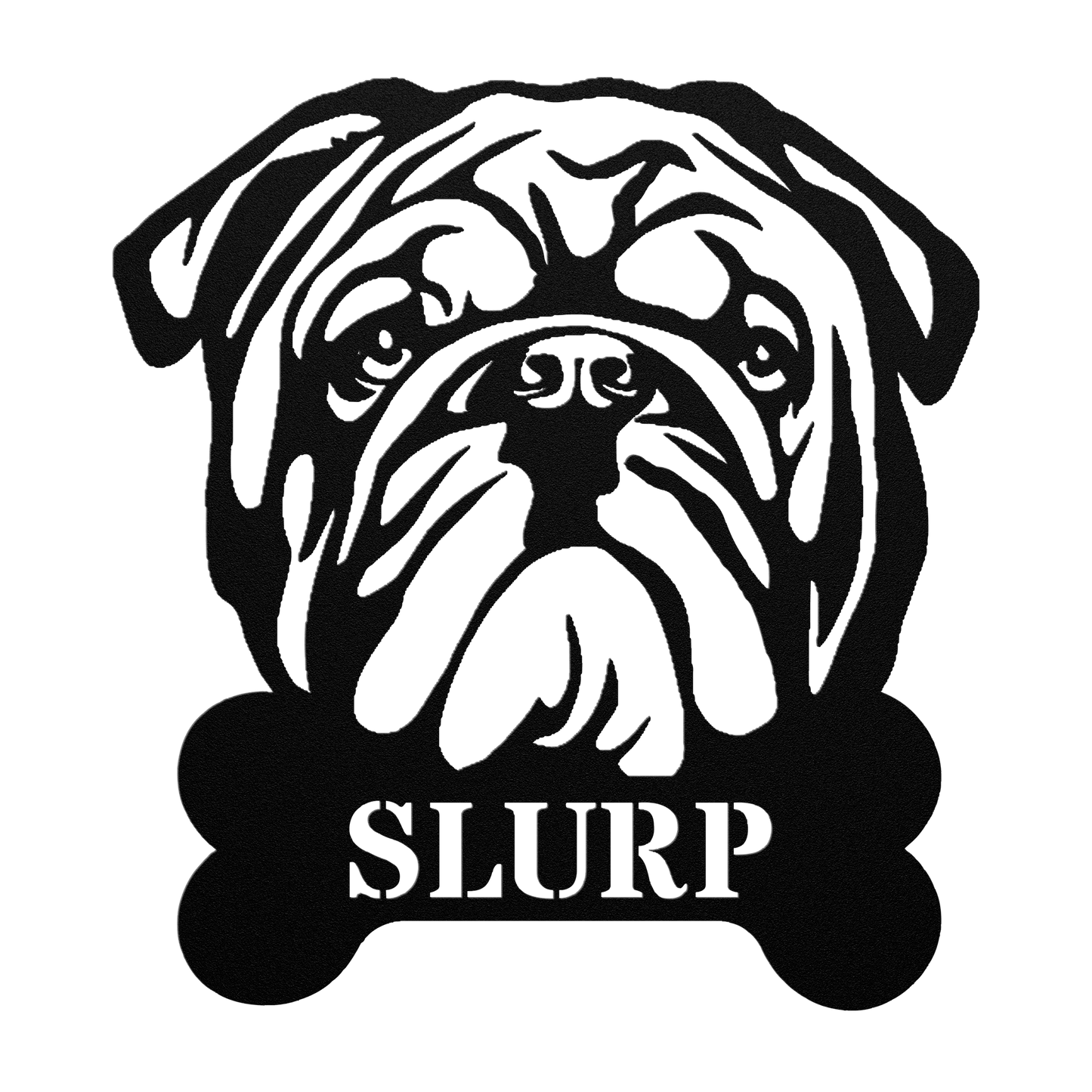 English Bulldog Bistro - Water Bowl Sign - BullyBellyMetal Sign