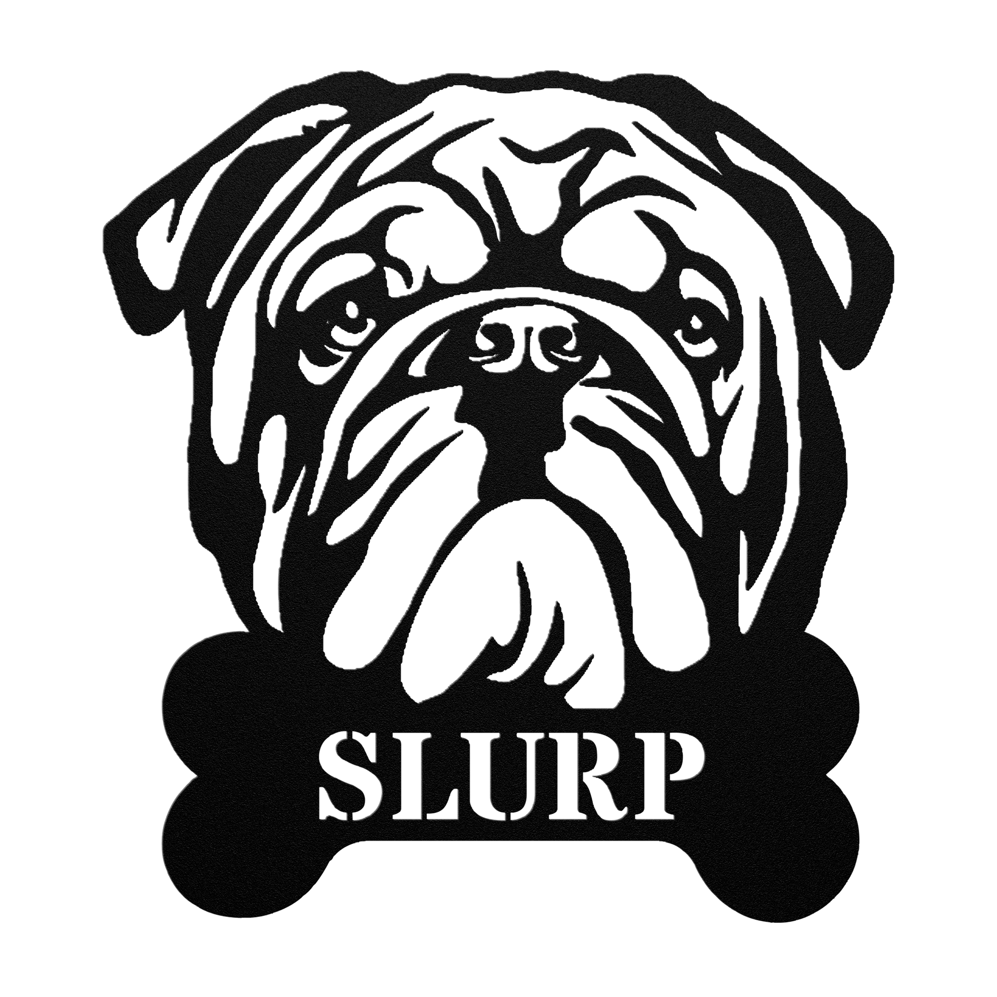 English Bulldog Bistro - Water Bowl Sign - BullyBellyMetal Sign