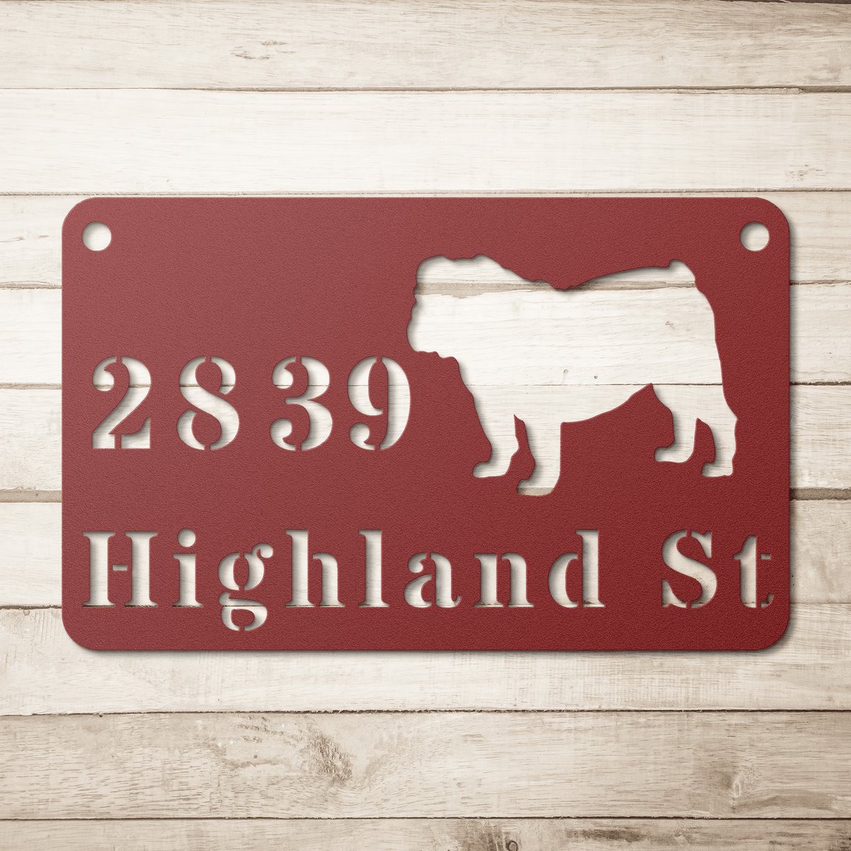 English Bulldog Boulevard Porch Sign - BullyBellyMetal Sign
