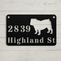 English Bulldog Boulevard - BullyBellyMetal Sign
