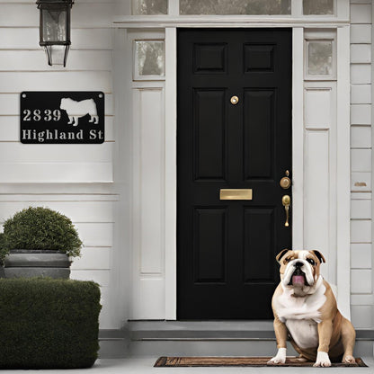 English Bulldog Boulevard - BullyBellyMetal Sign