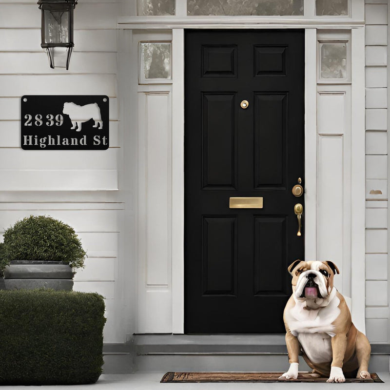 English Bulldog Boulevard - BullyBellyMetal Sign