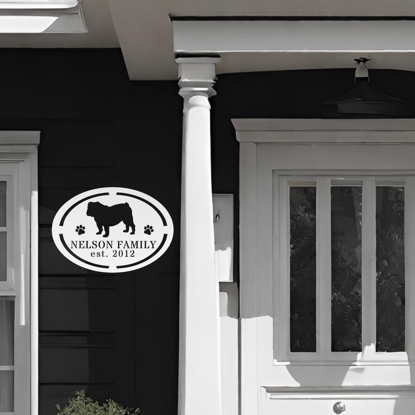 English Bulldog Family Established Metal Sign - BullyBellyMetal Sign