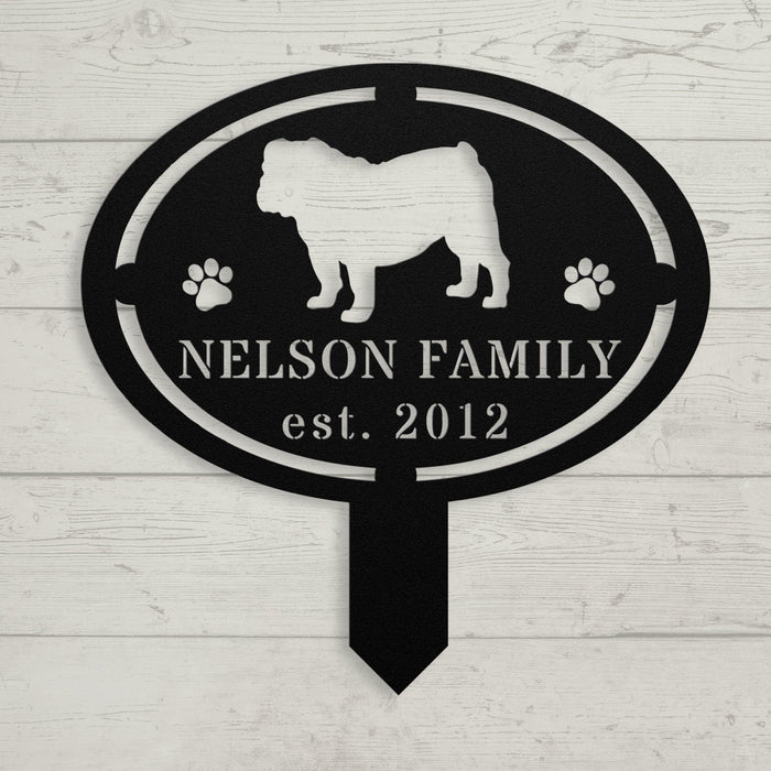 English Bulldog Family Yard Sign - BullyBelly