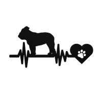 English Bulldog Heartbeat Metal Sign - BullyBellyMetal Sign