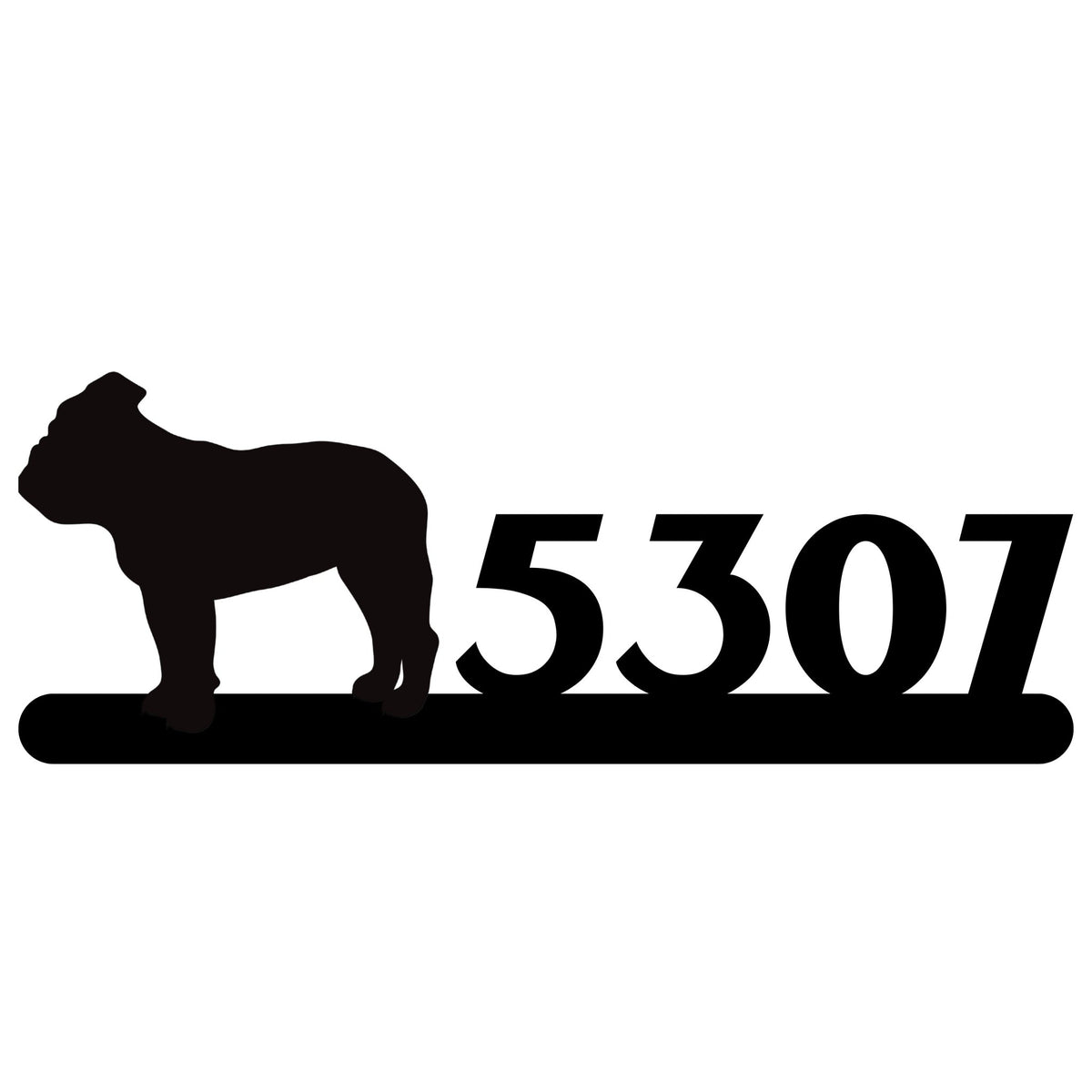 English Bulldog Home Metal Sign - BullyBellyEnglish Bulldog House Number