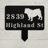 English Bulldog House Address Yard Sign - BullyBellyWall Art