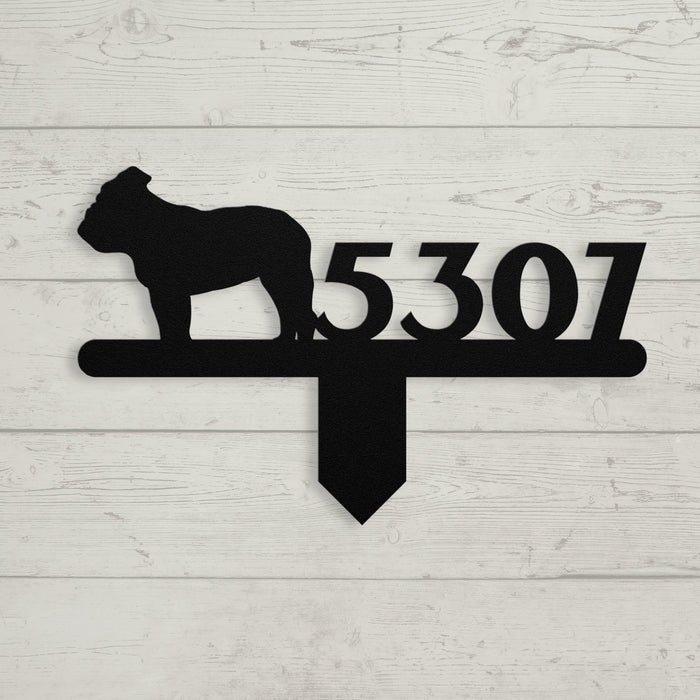 English Bulldog House Number Lawn Sign - BullyBelly