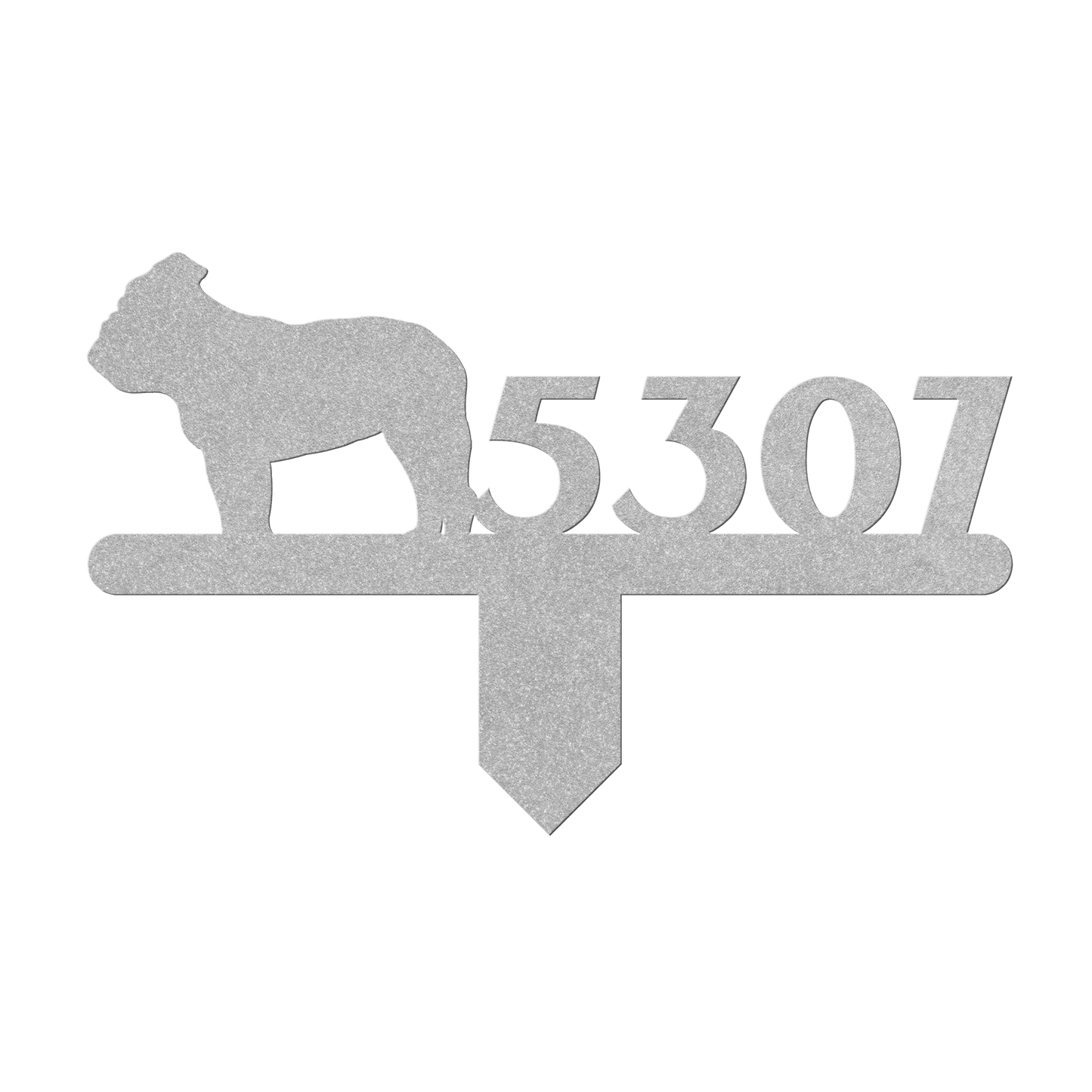 English Bulldog House Number Lawn Sign - BullyBellyMetal Sign