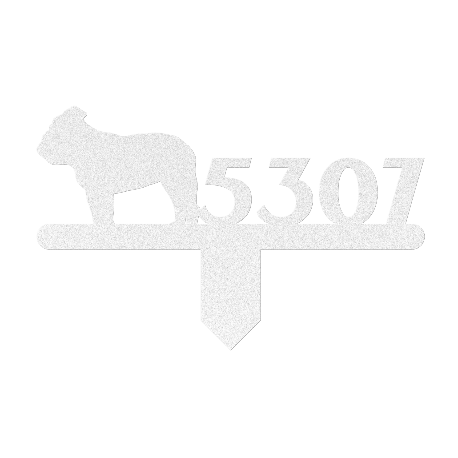 English Bulldog House Number Lawn Sign - BullyBellyMetal Sign