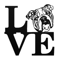 English Bulldog Love Metal Sign - BullyBellyEnglish Bulldog