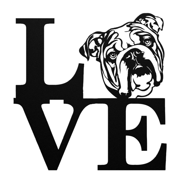 English Bulldog Love Metal Sign - BullyBellyEnglish Bulldog