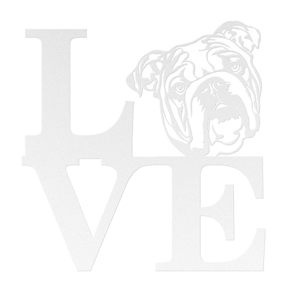 English Bulldog Love Metal Wall Sign - BullyBellyMetal Sign