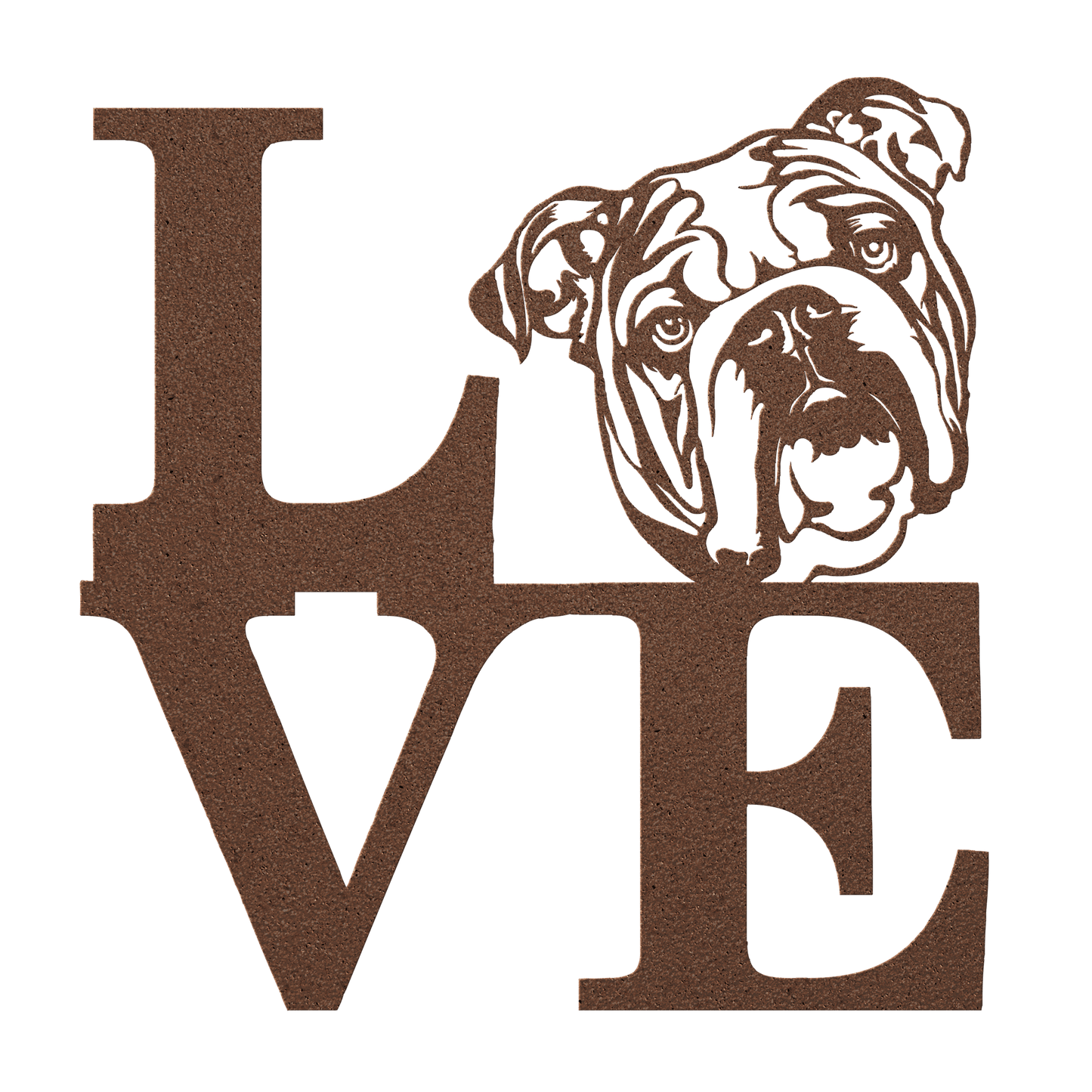 English Bulldog Love Metal Wall Sign - BullyBellyMetal Sign